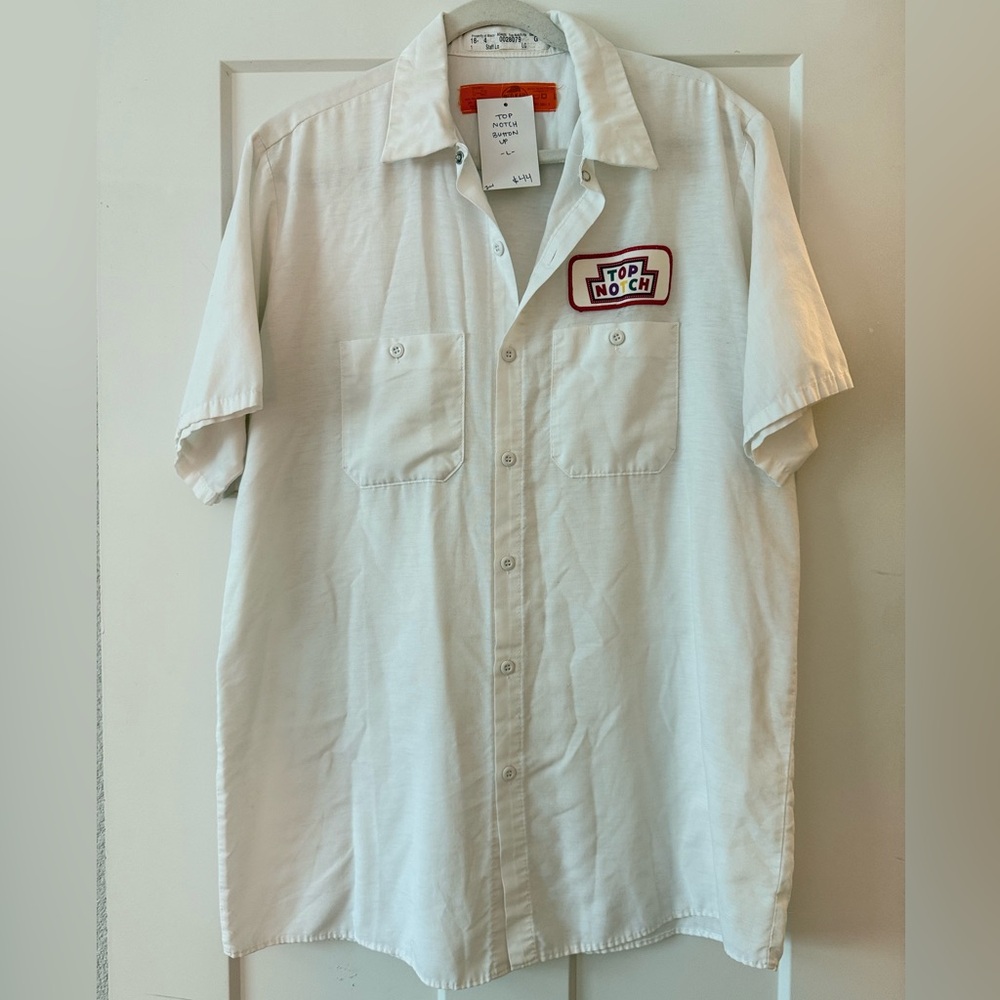 New Vintage White Shirt with 'Top Notch' Patch